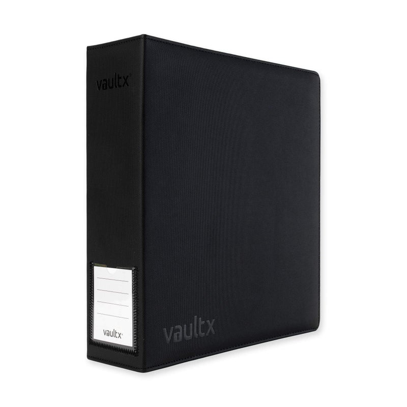 Vault X حافظة بطاقات تداول Vault X 3 حلقات، تناسب 9 صفحات جيب، 900 بطاقة، مادة Exo-Tec، سهلة الفتح، مجلد مشبك D-Ring لألعاب بطاقات الجمع، الرياضة، TCG (أسود/أخضر كهربائي، كبير) - Image 1